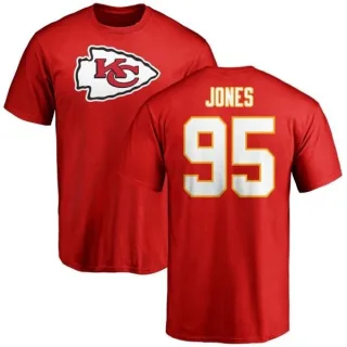 Chris Jones Kansas City Chiefs Name & Number Logo T-Shirt - Red