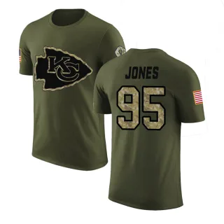 Chris Jones Kansas City Chiefs Olive Salute to Service Legend T-Shirt