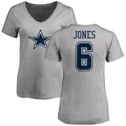 Chris Jones Women's Dallas Cowboys Name & Number Logo T-Shirt - Ash