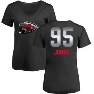 Chris Jones Women's Kansas City Chiefs Midnight Mascot T-Shirt - Black