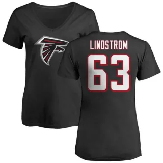 Chris Lindstrom Women's Atlanta Falcons Name & Number Logo Slim Fit T-Shirt - Black