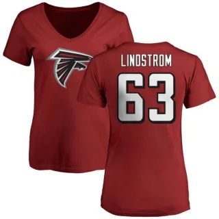 Chris Lindstrom Women's Atlanta Falcons Name & Number Logo Slim Fit T-Shirt - Red