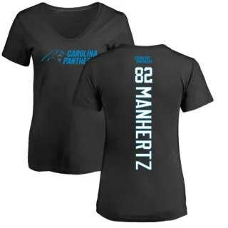 Chris Manhertz Women's Carolina Panthers Backer Slim Fit T-Shirt - Black