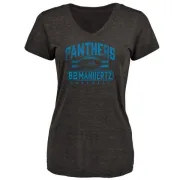 Chris Manhertz Women's Carolina Panthers Flanker Tri-Blend T-Shirt - Black