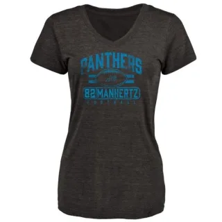 Chris Manhertz Women's Carolina Panthers Flanker Tri-Blend T-Shirt - Black