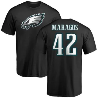 Chris Maragos Philadelphia Eagles Name & Number Logo T-Shirt - Black