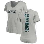 Chris Maragos Women's Philadelphia Eagles Backer V-Neck T-Shirt - Ash