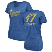 Chris Mullin Women's Golden State Warriors Royal Sideline Tri-Blend V-Neck T-Shirt