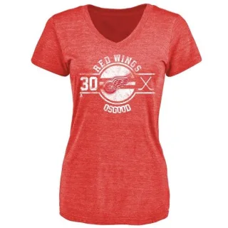 Chris Osgood Women's Detroit Red Wings Insignia Tri-Blend T-Shirt - Red