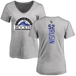 Chris Rusin Women's Colorado Rockies Backer Slim Fit T-Shirt - Ash