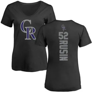 Chris Rusin Women's Colorado Rockies Backer Slim Fit T-Shirt - Black