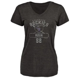 Chris Rusin Women's Colorado Rockies Base Runner Tri-Blend T-Shirt - Black