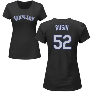 Chris Rusin Women's Colorado Rockies Name & Number T-Shirt - Black