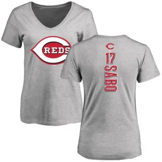 Chris Sabo Women's Cincinnati Reds Backer Slim Fit T-Shirt - Ash