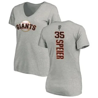 Chris Speier Women's San Francisco Giants Backer Slim Fit T-Shirt - Ash