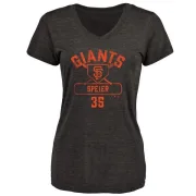 Chris Speier Women's San Francisco Giants Base Runner Tri-Blend T-Shirt - Black