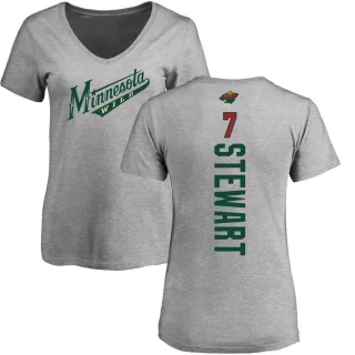 Chris Stewart Women's Minnesota Wild Backer T-Shirt - Ash