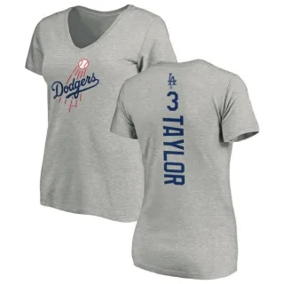 Chris Taylor Women's Los Angeles Dodgers Backer Slim Fit T-Shirt - Ash