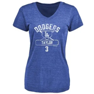 Chris Taylor Women's Los Angeles Dodgers Base Runner Tri-Blend T-Shirt - Royal