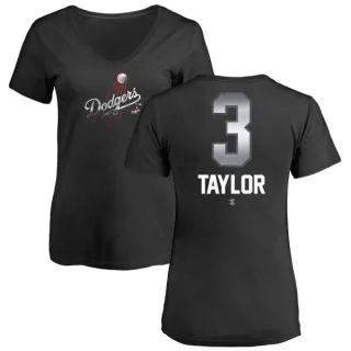 Chris Taylor Women's Los Angeles Dodgers Midnight Mascot V-Neck T-Shirt - Black