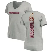 Chris Thompson Women's Washington Redskins Backer V-Neck T-Shirt - Ash