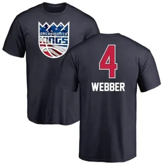 Chris Webber Sacramento Kings Navy Name and Number Banner Wave T-Shirt