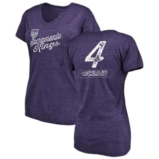 Chris Webber Women's Sacramento Kings Purple Sideline Tri-Blend V-Neck T-Shirt