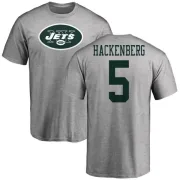 Christian Hackenberg New York Jets Name & Number Logo T-Shirt - Ash