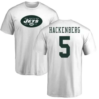 Christian Hackenberg New York Jets Name & Number Logo T-Shirt - White