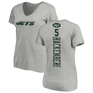 Christian Hackenberg Women's New York Jets Backer V-Neck T-Shirt - Ash