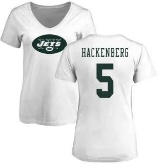 Christian Hackenberg Women's New York Jets Name & Number Logo Slim Fit T-Shirt - White