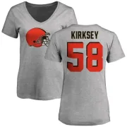 Christian Kirksey Women's Cleveland Browns Name & Number Logo Slim Fit T-Shirt - Ash