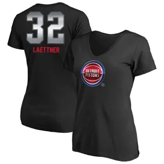 Christian Laettner Women's Detroit Pistons Black Midnight Mascot T-Shirt