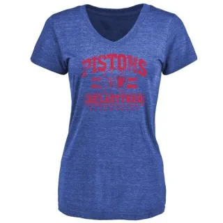 Christian Laettner Women's Detroit Pistons Royal Baseline Tri-Blend T-Shirt