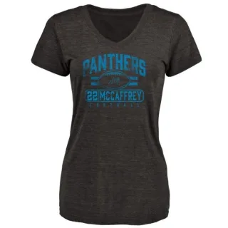 Christian McCaffrey Women's Carolina Panthers Flanker Tri-Blend T-Shirt - Black