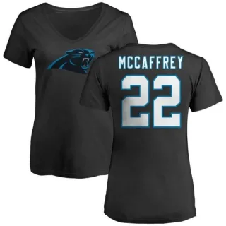 Christian McCaffrey Women's Carolina Panthers Name & Number Logo Slim Fit T-Shirt - Black