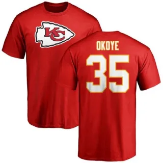 Christian Okoye Kansas City Chiefs Name & Number Logo T-Shirt - Red