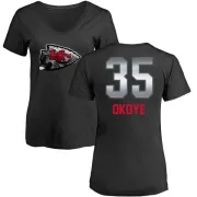 Christian Okoye Women's Kansas City Chiefs Midnight Mascot T-Shirt - Black