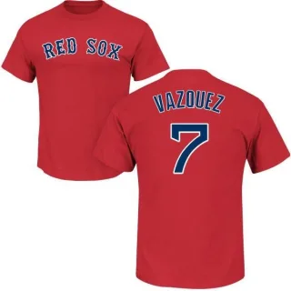 Christian Vazquez Boston Red Sox Name & Number T-Shirt - Scarlet