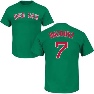 Christian Vazquez Boston Red Sox St. Patrick's Day Name & Number T-Shirt - Green