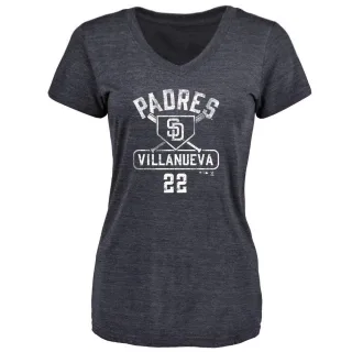 Christian Villanueva Women's San Diego Padres Base Runner Tri-Blend T-Shirt - Navy