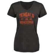 Christian Westerman Women's Cincinnati Bengals Flanker Tri-Blend T-Shirt - Black