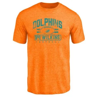 Christian Wilkins Miami Dolphins Flanker Tri-Blend T-Shirt - Orange