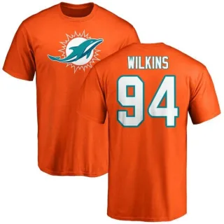 Christian Wilkins Miami Dolphins Name & Number Logo T-Shirt - Orange