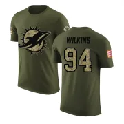 Christian Wilkins Miami Dolphins Olive Salute to Service Legend T-Shirt