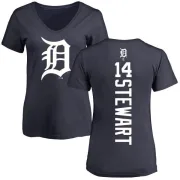 Christin Stewart Women's Detroit Tigers Backer Slim Fit T-Shirt - Navy