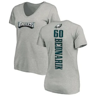 Chuck Bednarik Women's Philadelphia Eagles Backer V-Neck T-Shirt - Ash