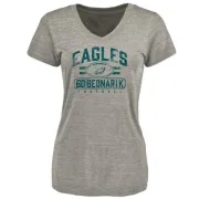 Chuck Bednarik Women's Philadelphia Eagles Flanker Tri-Blend T-Shirt - Heathered Gray