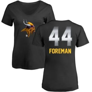 Chuck Foreman Women's Minnesota Vikings Midnight Mascot T-Shirt - Black