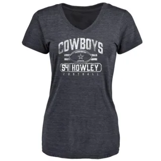 Chuck Howley Women's Dallas Cowboys Flanker Tri-Blend T-Shirt - Navy